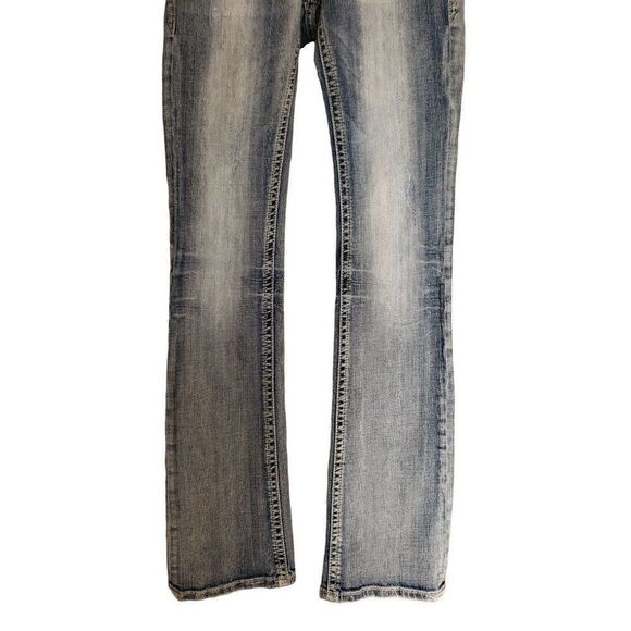 Women's Jeans Stonewash Denim Rhinestone Studded Blue Jeans Size 26 NWOT Sz 4 - Picture 4 of 10